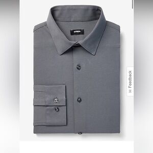 EXPRESS | Slim Solid Stretch Modern Tech 1Mx Dress Shirt in Light Gray